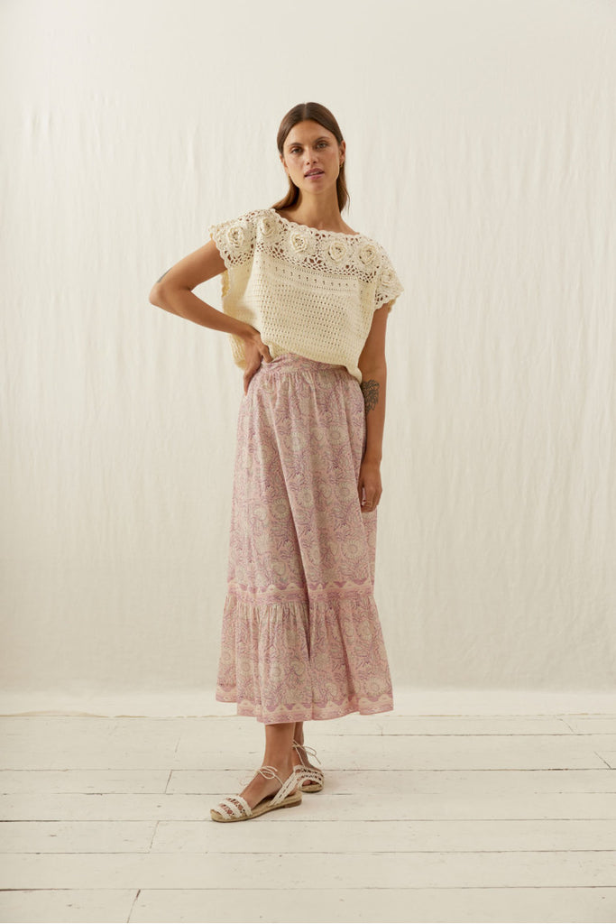 Louise Misha on sale Suspender Embroidered Skirt