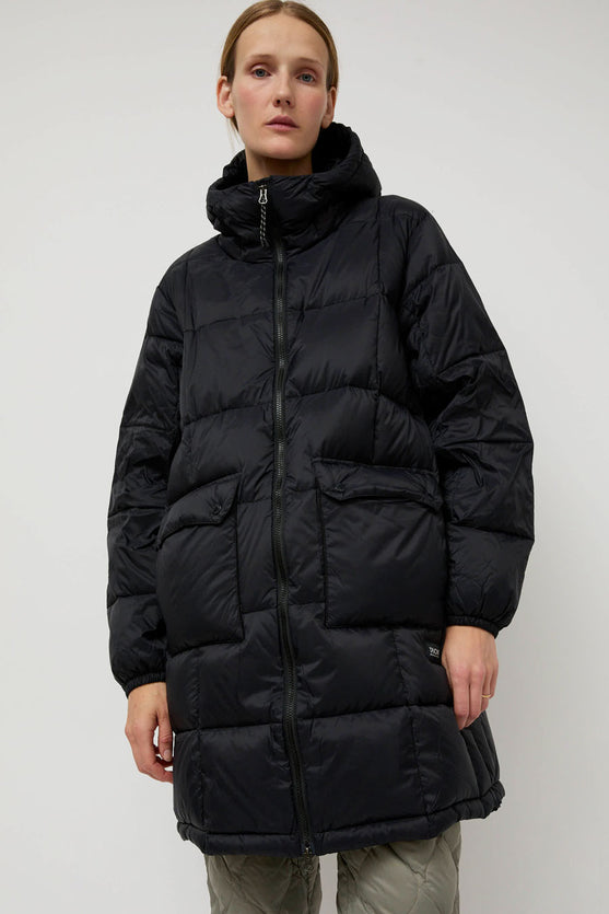 Taion Volume Hood Down Coat Black – Peony Rouge