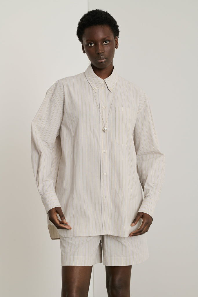 Soeur CARLOTTA SHIRT Light Grey/Ecru – Peony Rouge