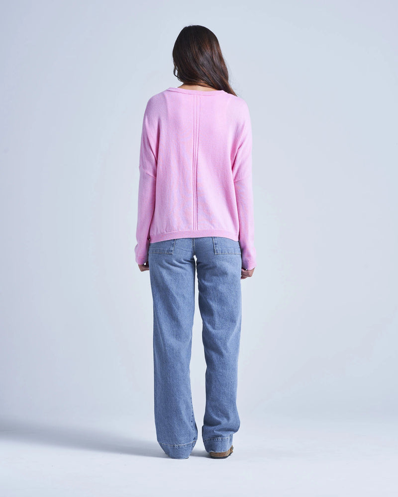 Absolut Cashmere Alda Round-neck poncho sweater Bubble gum pink