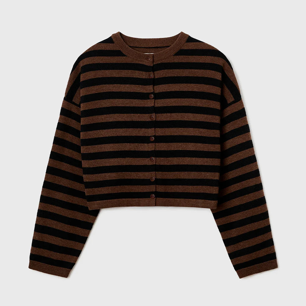 Cordera  MERINO WOOL STRIPED CARDIGAN