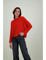 Absolut Cashmere Alda Round-neck poncho sweater Red VERMILLON