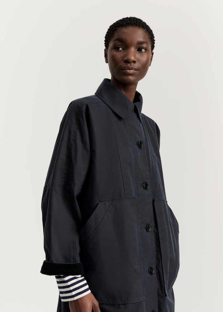 Aiayu Jay coat oilskin - Navy