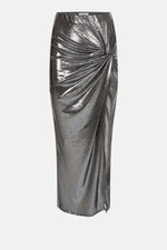 Âme Antwerp Impair Midi Skirt Shiny Silver