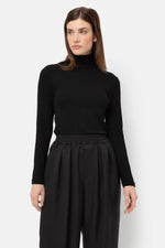 Âme Antwerp Kale Ribbed Turtleneck with Long Sleeves Black