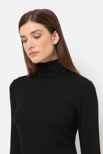 Âme Antwerp Kale Ribbed Turtleneck with Long Sleeves Black