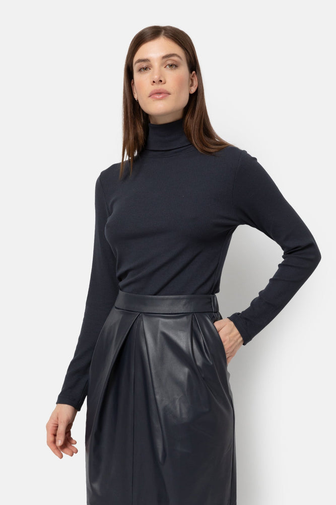 Âme Antwerp Kale Ribbed Turtleneck with Long Sleeves Bering Sea