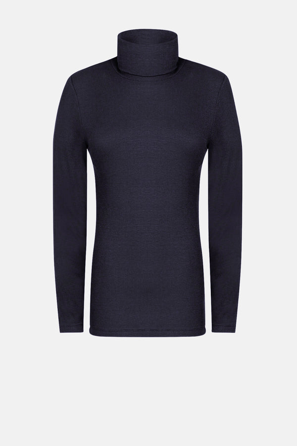 Âme Antwerp Kale Ribbed Turtleneck with Long Sleeves Bering Sea