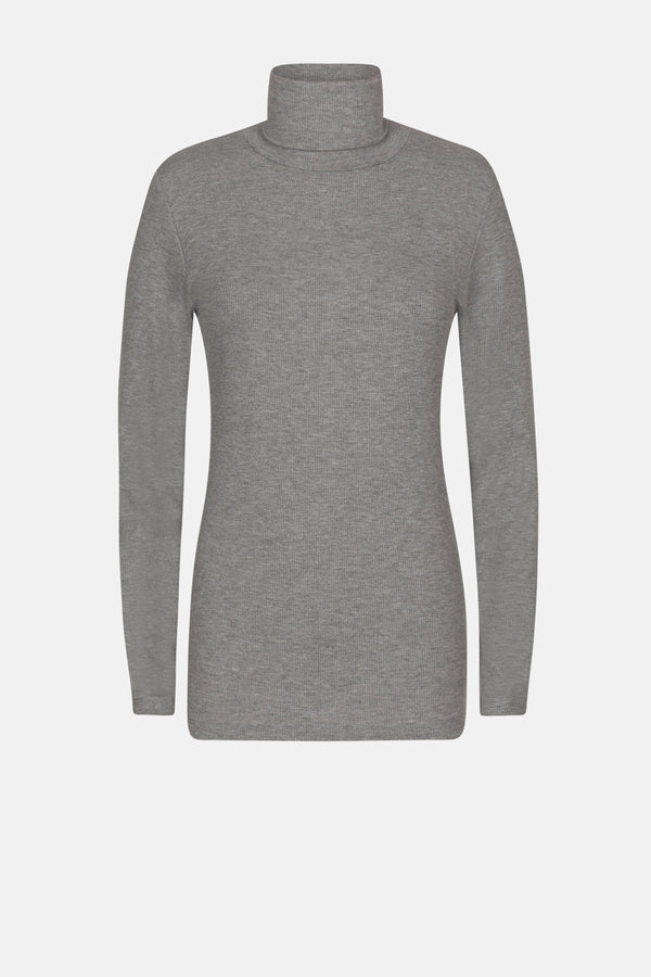 Âme Antwerp Kale Ribbed Turtleneck with Long Sleeves Marled Grey