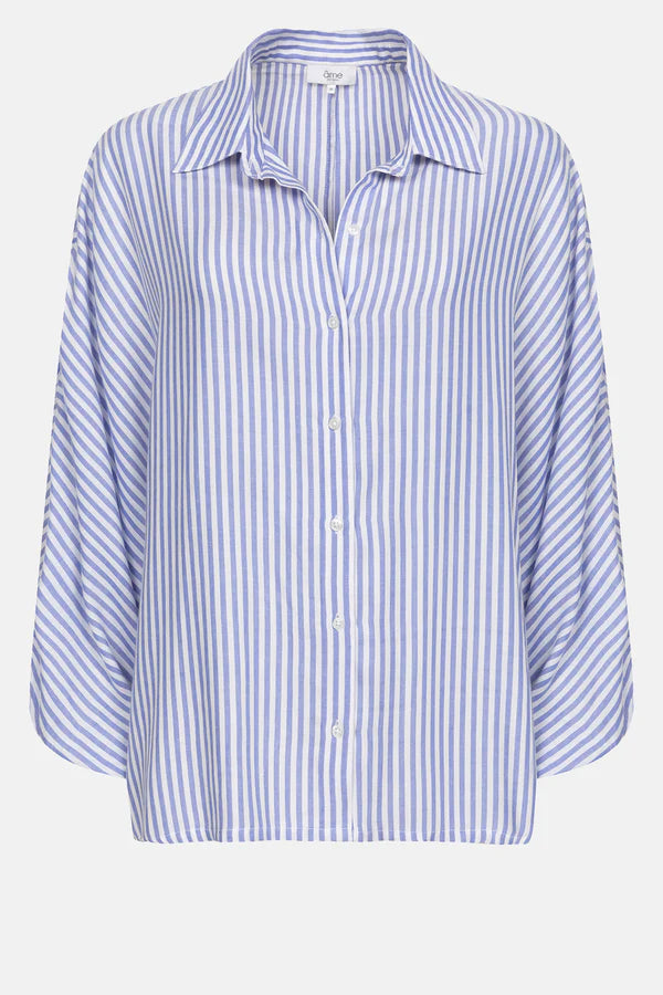 Âme Antwerp Gala Oversized Shirt White & Blue Striped Shirt