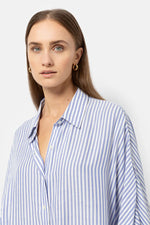 Âme Antwerp Gala Oversized Shirt White & Blue Striped Shirt