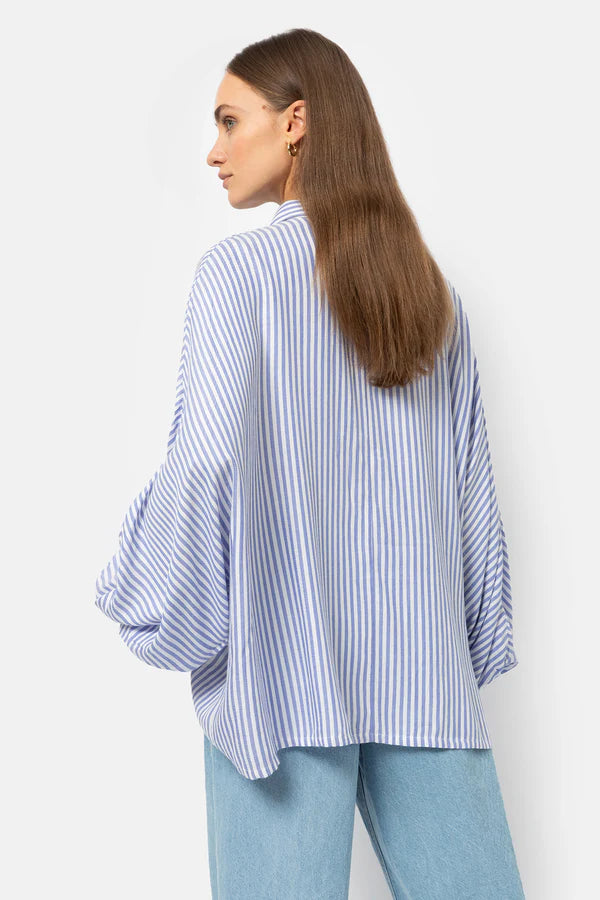 Âme Antwerp Gala Oversized Shirt White & Blue Striped Shirt