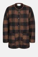 Âme Antwerp Hannah Teddy Oversized Jacket Brown Checked Wooly Jacket