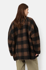 Âme Antwerp Hannah Teddy Oversized Jacket Brown Checked Wooly Jacket