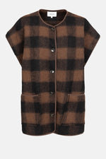 Âme Antwerp Ines Teddy Oversized Jacket Brown Checked Wooly Jacket