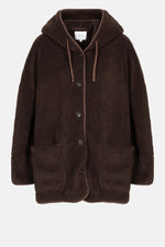 Âme Antwerp Kenji Teddy Oversized Hoodie Jacket Chocolate Brown