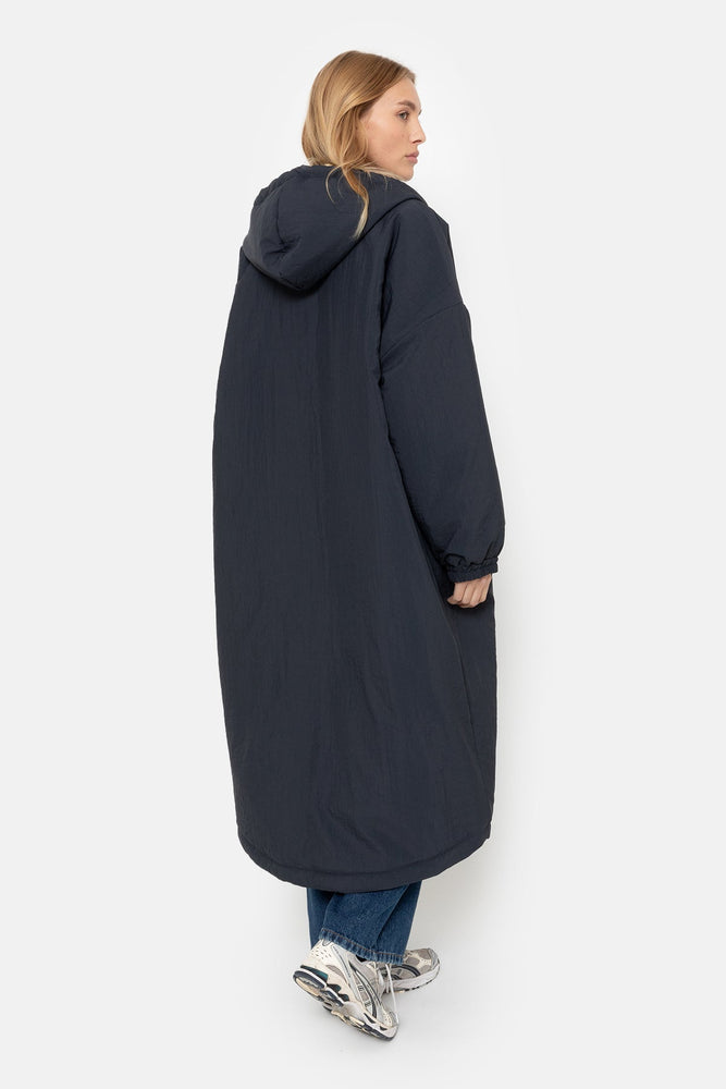 Âme Antwerp Morgan Long Coat with Hoodie - Dark Grey