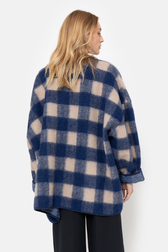 Âme Antwerp Hannah Wooly Jacket - Blue & Beige Checked