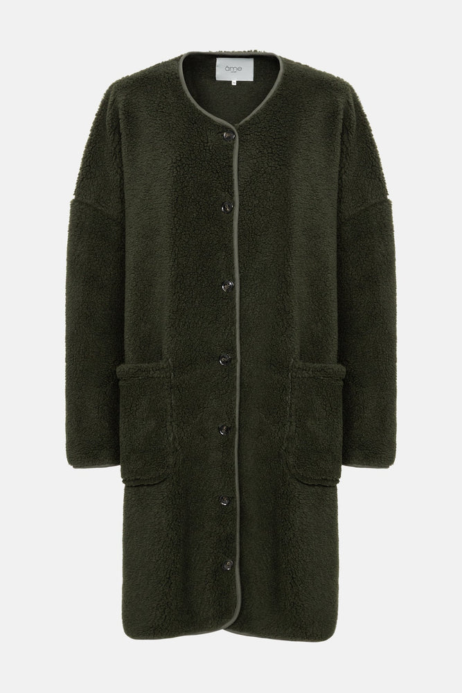Âme Antwerp Mahaut Teddy Jacket  - Dark Green
