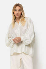 Âme Antwerp Gala Oversized Shirt White/Silver Stripes