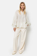 Âme Antwerp Gala Oversized Shirt White/Silver Stripes