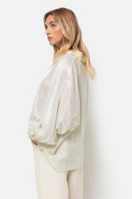 Âme Antwerp Gala Oversized Shirt White/Silver Stripes