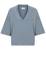 Âme Antwerp Lison Boxy T-Shirt with V Neck Vintage Grey