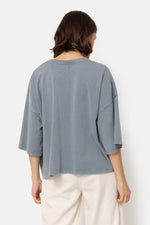 Âme Antwerp Lison Boxy T-Shirt with V Neck Vintage Grey