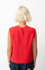 American Vintage East Sleeveless Cardigan Red