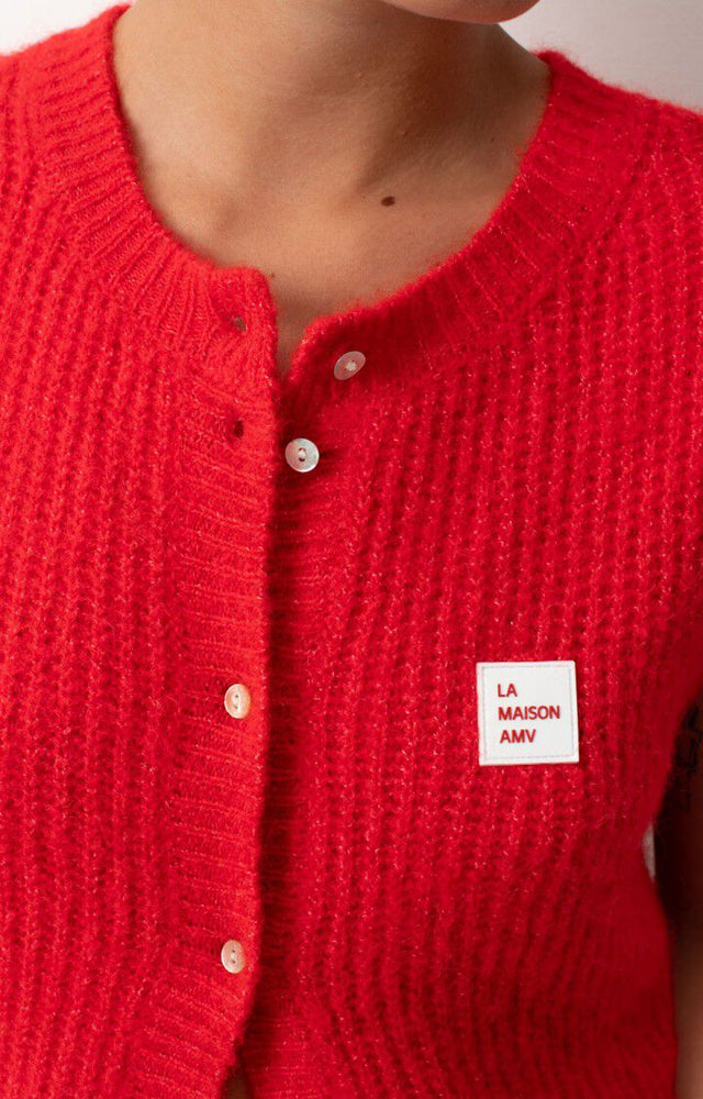 American Vintage East Sleeveless Cardigan Red