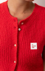 American Vintage East Sleeveless Cardigan Red