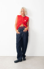 American Vintage East Sleeveless Cardigan Red