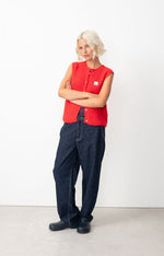 American Vintage East Sleeveless Cardigan Red