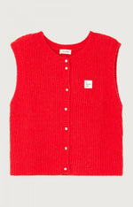 American Vintage East Sleeveless Cardigan Red