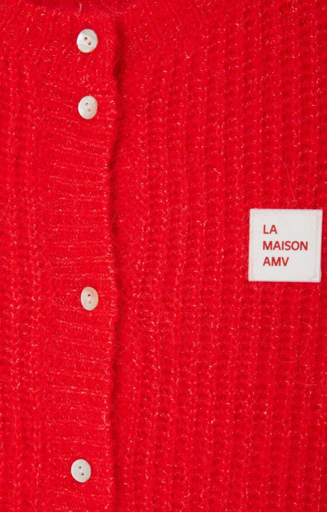 American Vintage East Sleeveless Cardigan Red