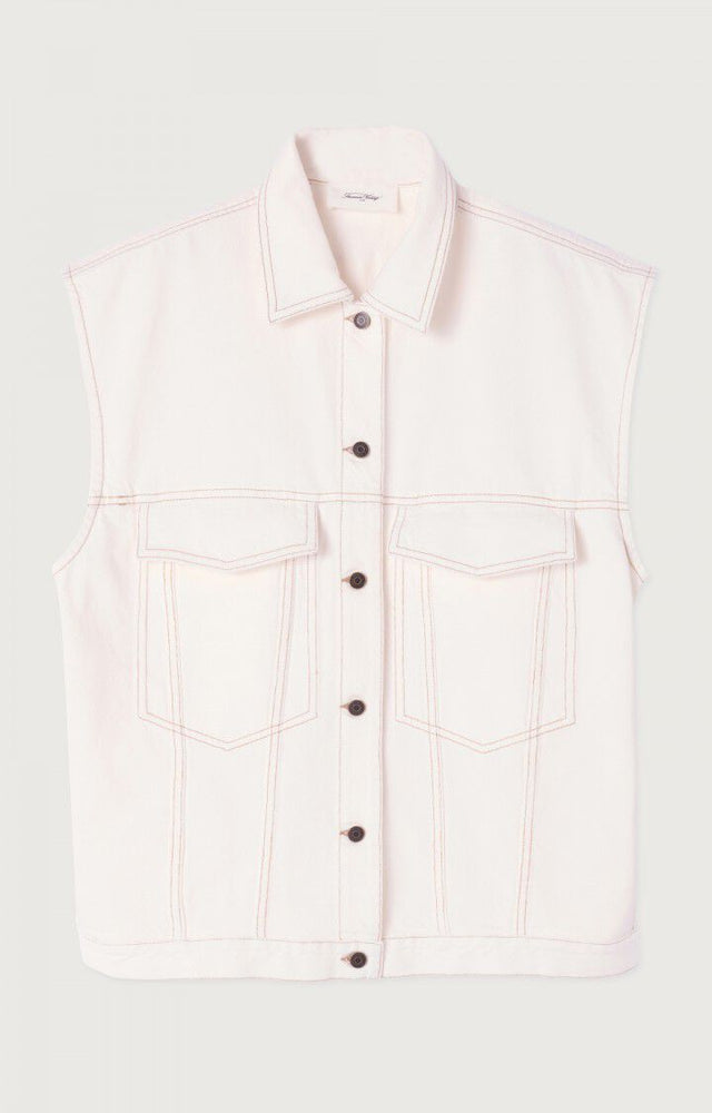 American Vintage Jozastreet Denim Vest Off White