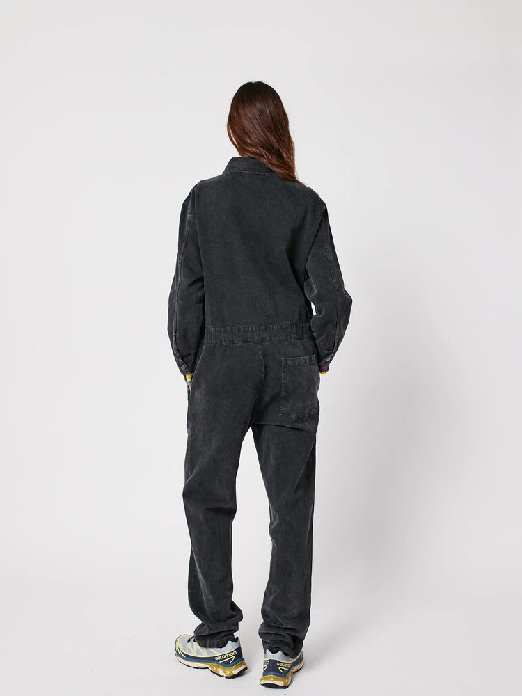 Bobo Choses Denim zip-up jumpsuit - Dark Grey