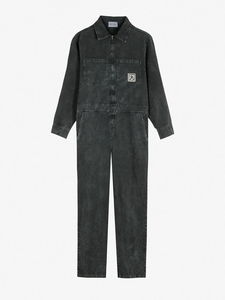 Bobo Choses Denim zip-up jumpsuit - Dark Grey