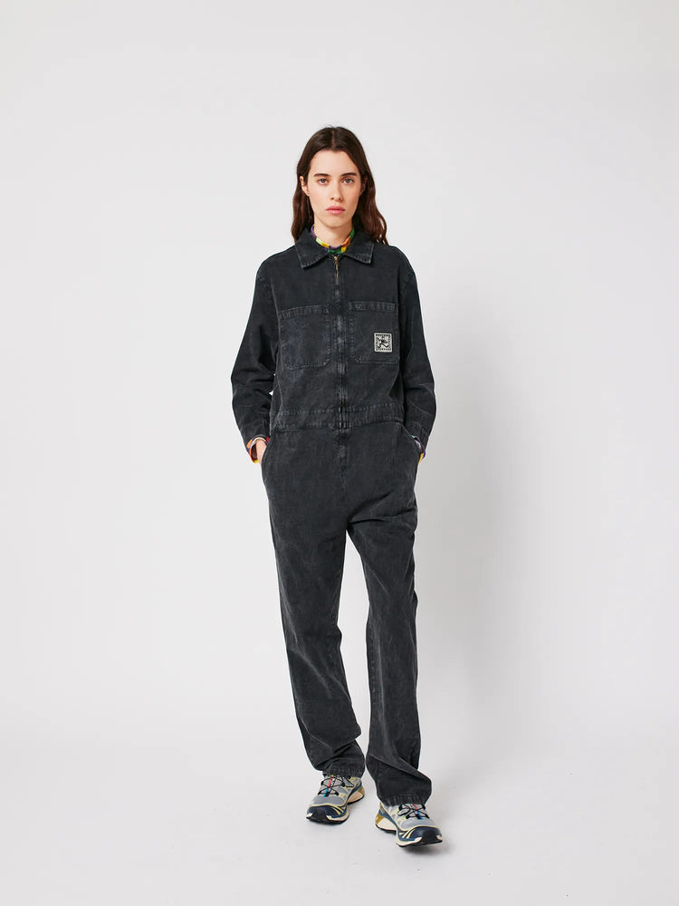 Bobo Choses Denim zip-up jumpsuit - Dark Grey