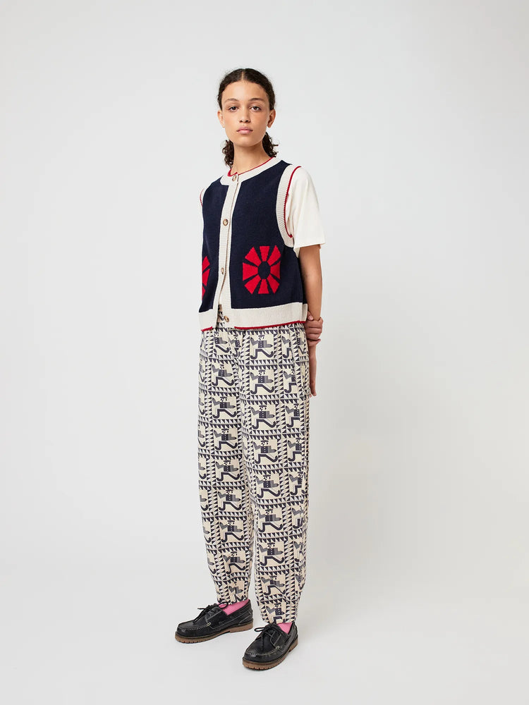 Bobo Choses Flower knitted vest - Navy Blue