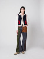 Bobo Choses Flower knitted vest - Navy Blue