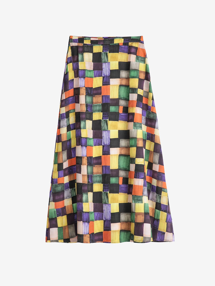 Bobo Choses Rainbow plaid pattern modal skirt - Multicolor