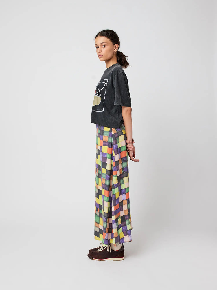 Bobo Choses Rainbow plaid pattern modal skirt - Multicolor