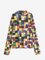 Bobo Choses Rainbow Plaid Pattern turtleneck top - Multicolor