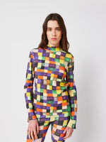 Bobo Choses Rainbow Plaid Pattern turtleneck top - Multicolor