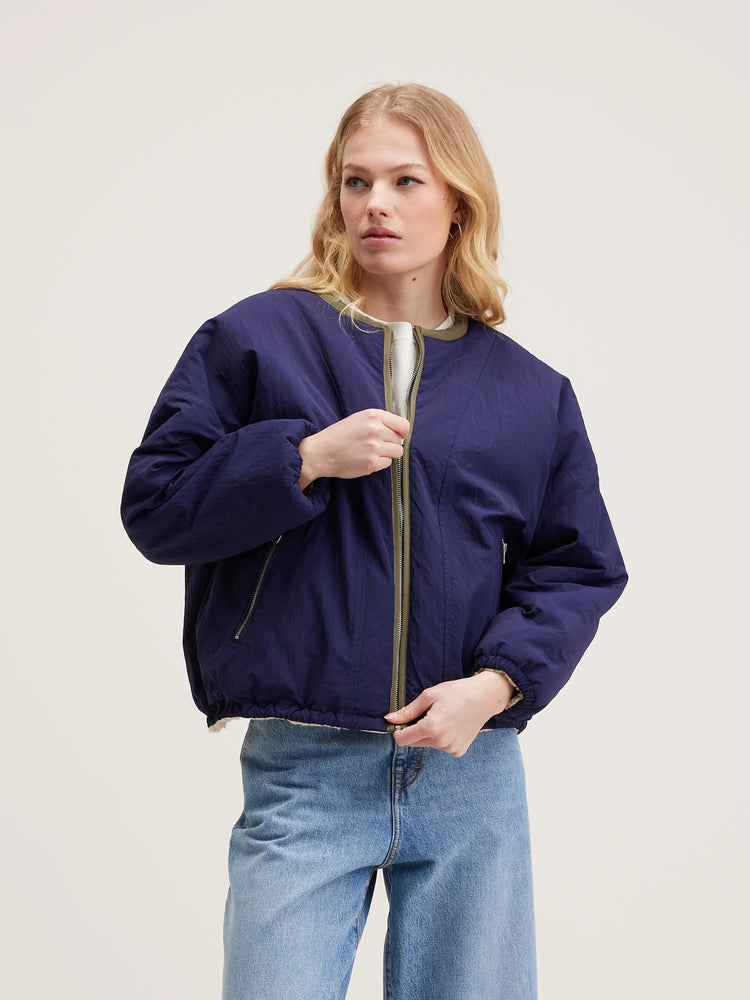 Bellerose JANICE REVERSIBLE TEDDY JACKET Cream/Naval