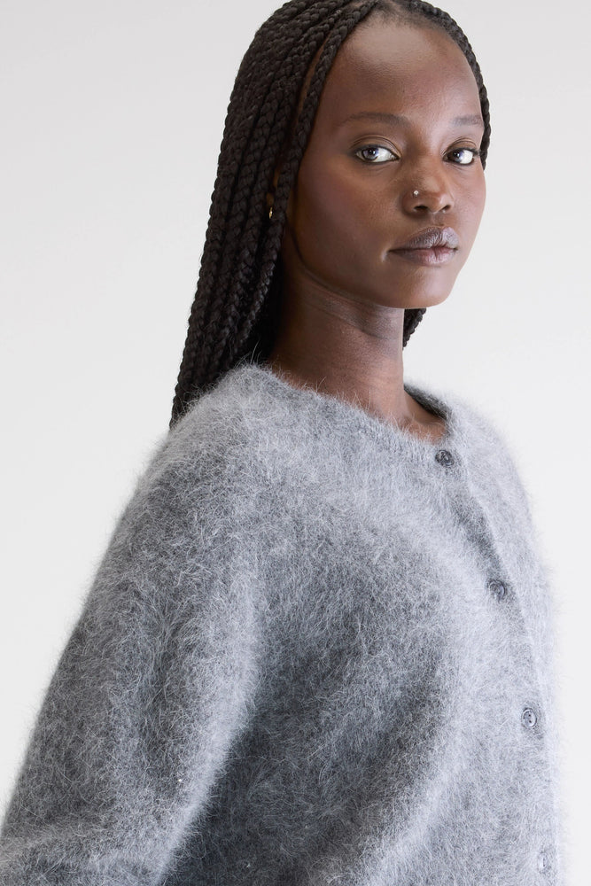 Bellerose DATHAN ANGORA-BLEND CARDIGAN - Mid grey