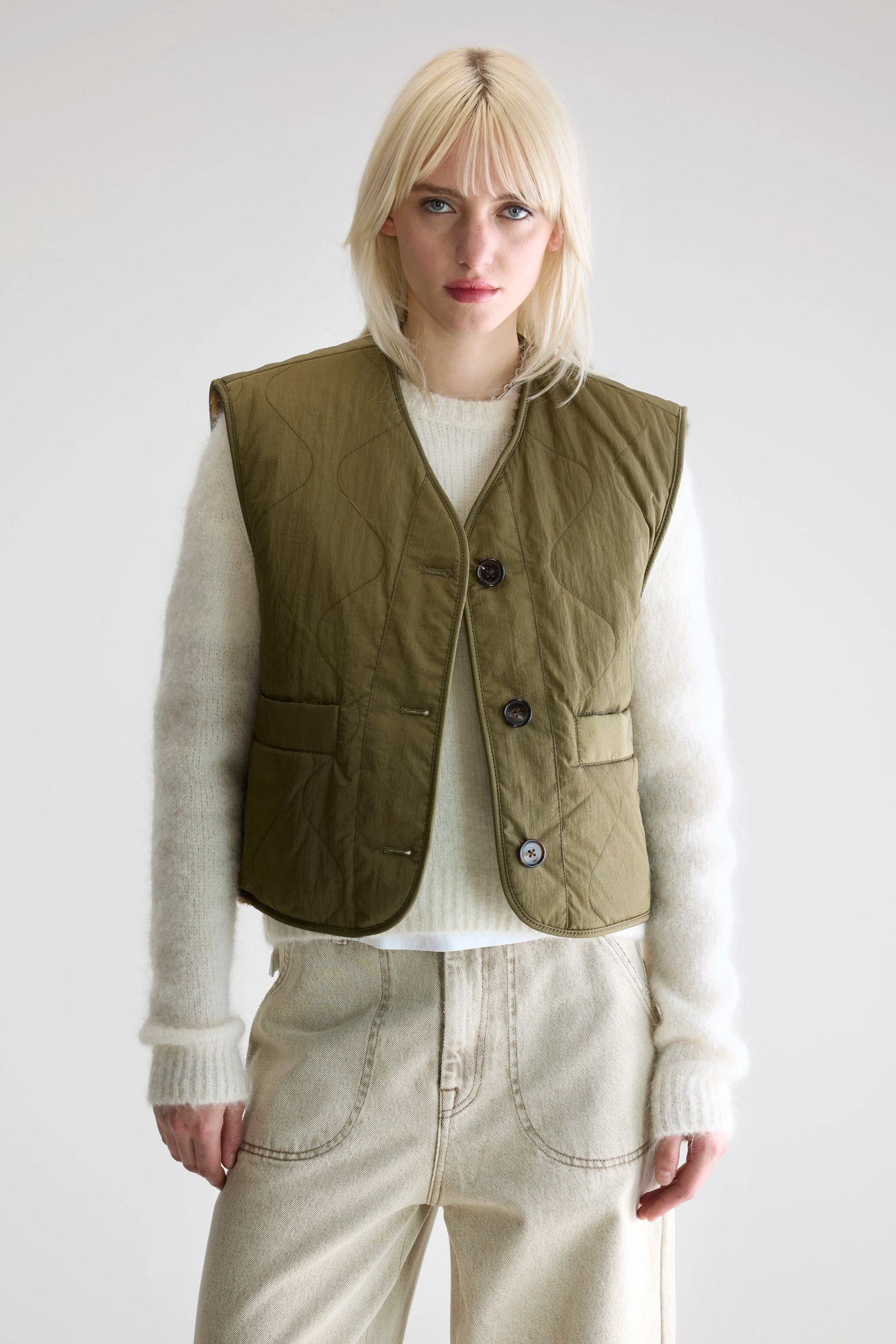 Bellerose ELOISE SLEEVELESS JACKET – Peony Rouge