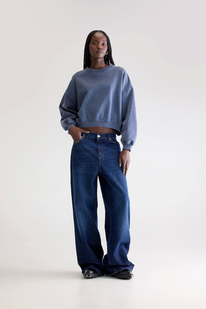 Bellerose FANCY CROPPED CREWNECK SWEATSHIRT Blues