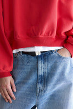 Bellerose FANCY CROPPED CREWNECK SWEATSHIRT Sanguine